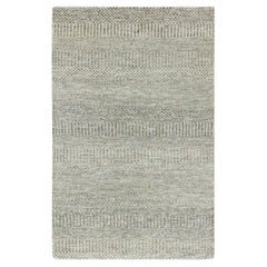 3'x5'2" Amherst Gray Hand Knotted Grass Design Pure Undyed Wool Oriental Rug