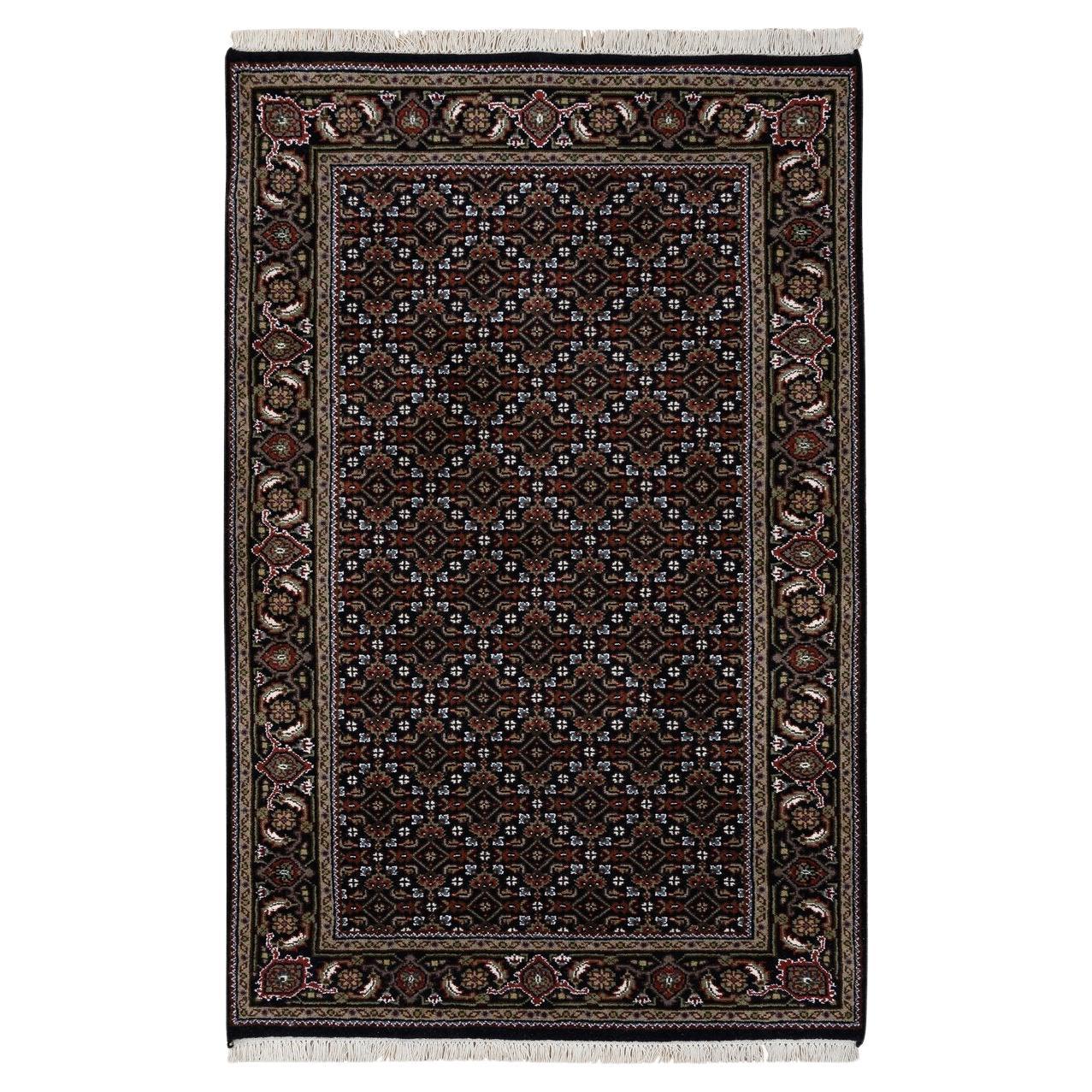3
x5
2" Black Hand Knotted Wool Herati 175 KPSI Oriental Rug