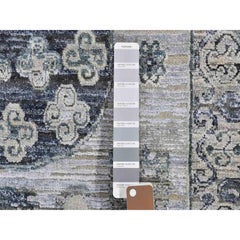 3'x5'2" Khotan Design Pure Silk with Textured Wool Hand Knotted Oriental Rug
