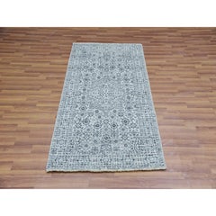 3'x5'3" Ivory Hand Knotted Wool Mamluk Design Oriental Rug