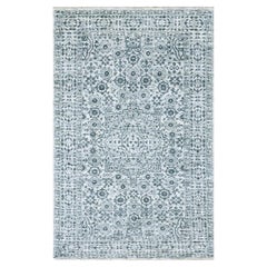 3'x5'3" Ivory Hand Knotted Wool Mamluk Design Oriental Rug