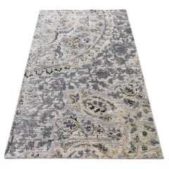3'x5'3" Light Green THE MAHARAJA Pure Silk Hand Knotted Oriental Sampler Rug