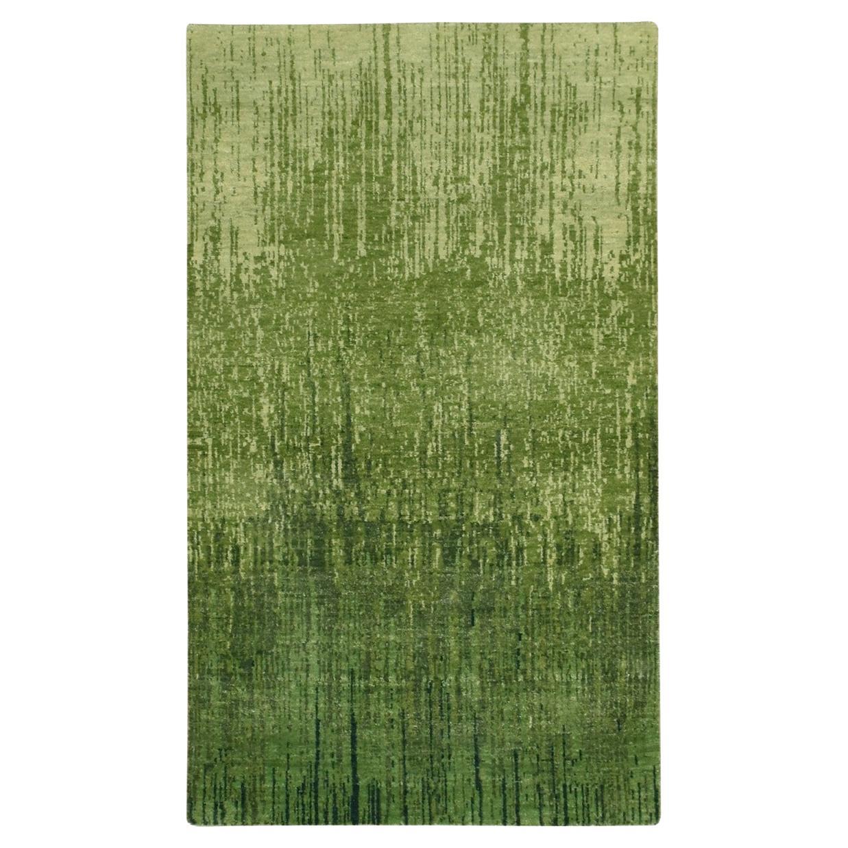 3
x5
3" Shades of Green Vertical Ombre Design Handgeknüpfter weicher Wollteppich