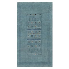 3
x5
4" Blu Moderno Lori Buft con figure di animali Tappeto annodato a mano in pura lana