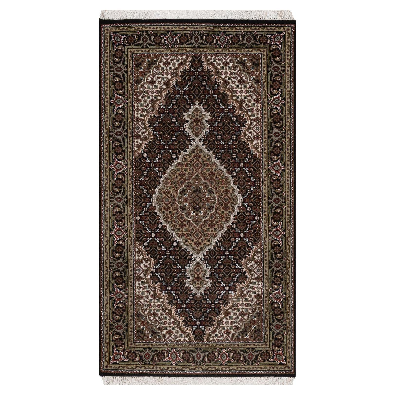 3
x5
4" Premium Black 100% Wool Tabriz Mahi with Fish Medallion Design Rug