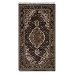 3
x5
4" Premium Black 100% Wool Tabriz Mahi with Fish Medallion Design Rug