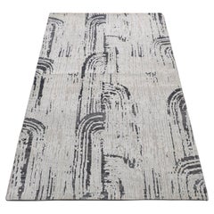 3'x5'6" Gainsboro Gray THE CANE Silk with Wool DA CANE Hand Knotted Rug