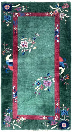 3X6 Antique Art Deco Chinese Rug Walter Nichols Tapestry 92cm x 178cm C.1920