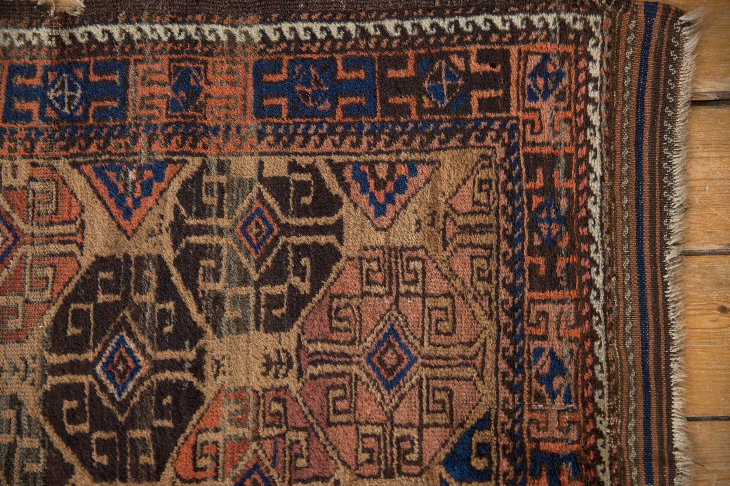 Hand-Knotted Antique Belouch Rug Runner For Sale