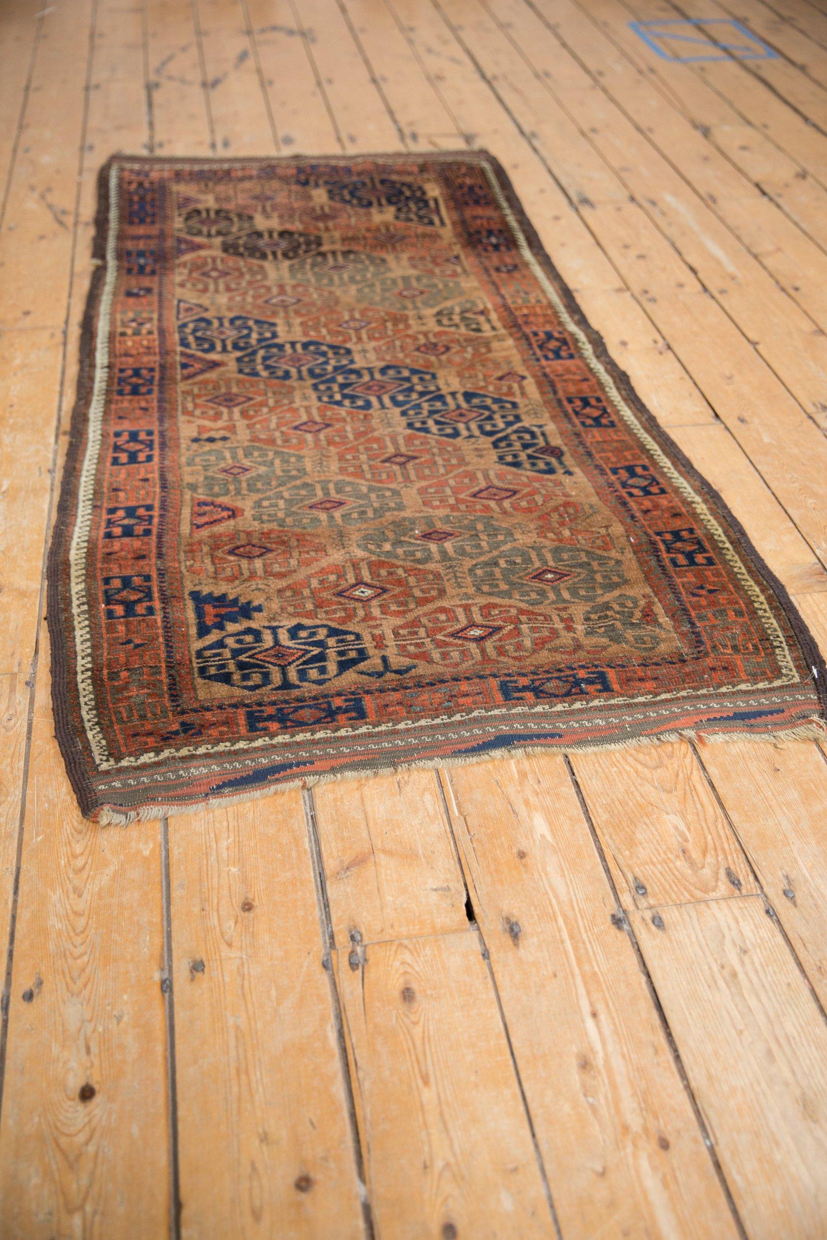 Wool Antique Belouch Rug Runner For Sale