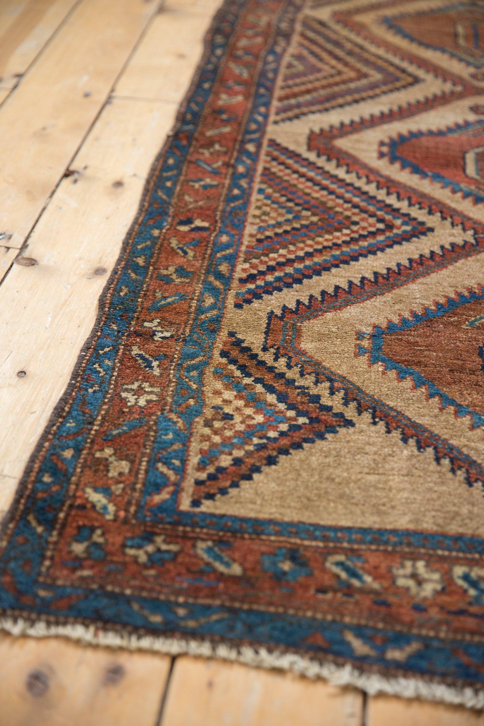 Hand-Knotted Antique Camel Hair Serab Rug Runner For Sale