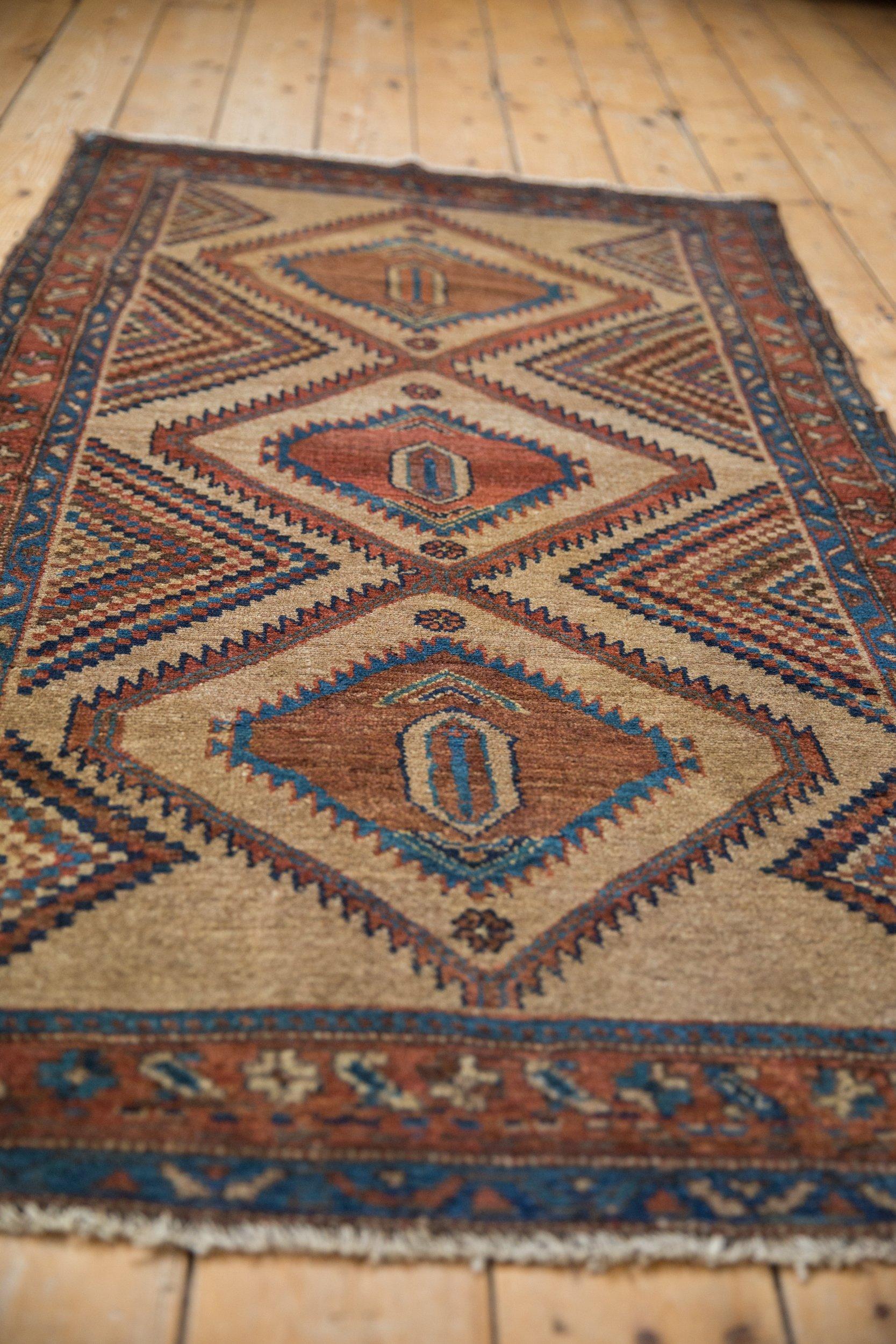 Early 20th Century Antique Camel Hair Serab Rug Runner For Sale