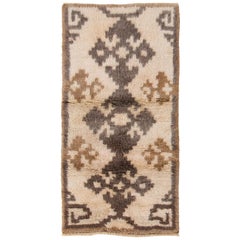 3x6 Ft Mid-Century "Tulu" Rug with Tribal Design, 100% Natural Un-Dyed Wool