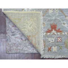 3'x6' Gray Afghan Angora Oushak Hand Knotted Wool Runner Oriental Rug