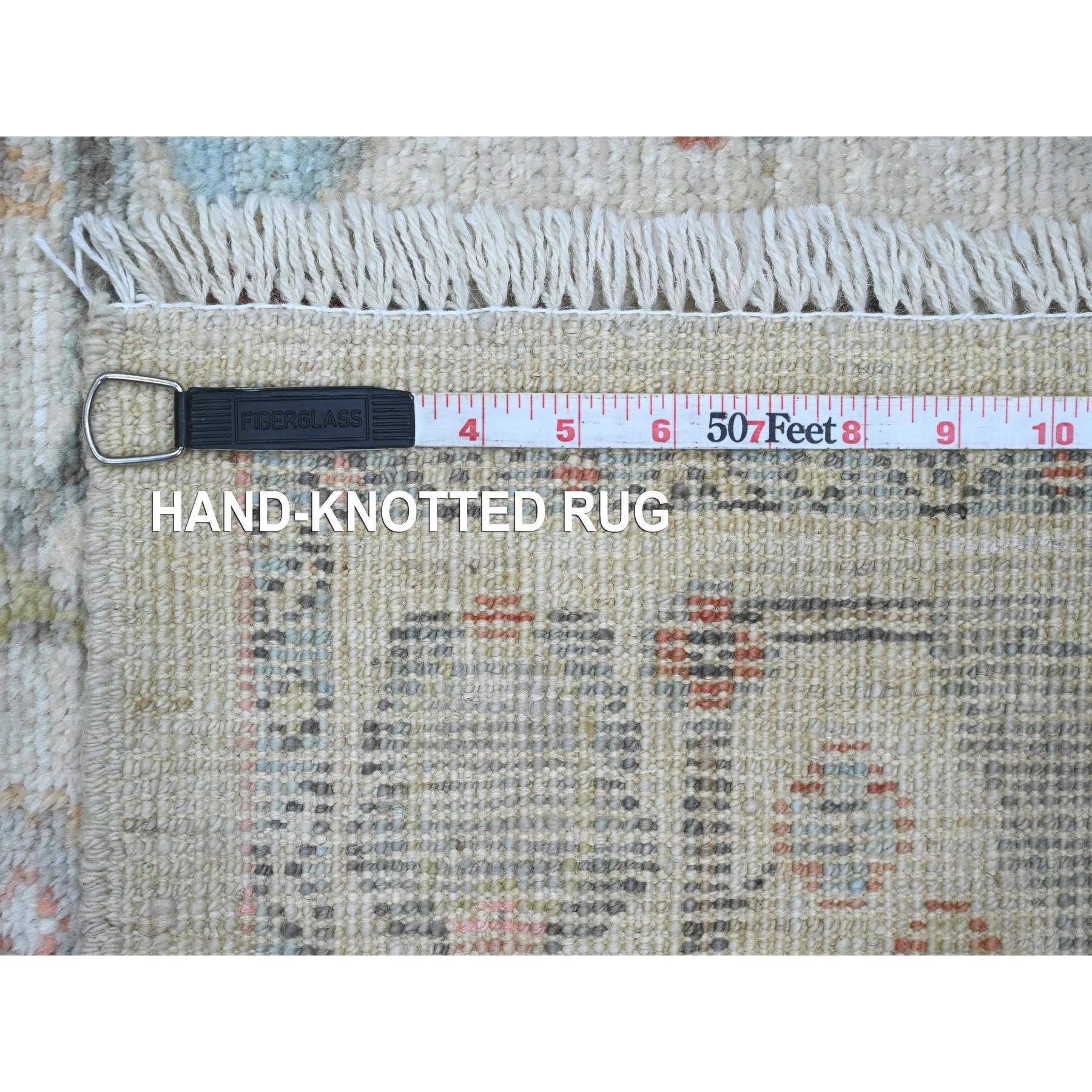 3'x6' White Hand Knotted Afghan Angora Oushak Pure Wool Runner Oriental Rug For Sale 1