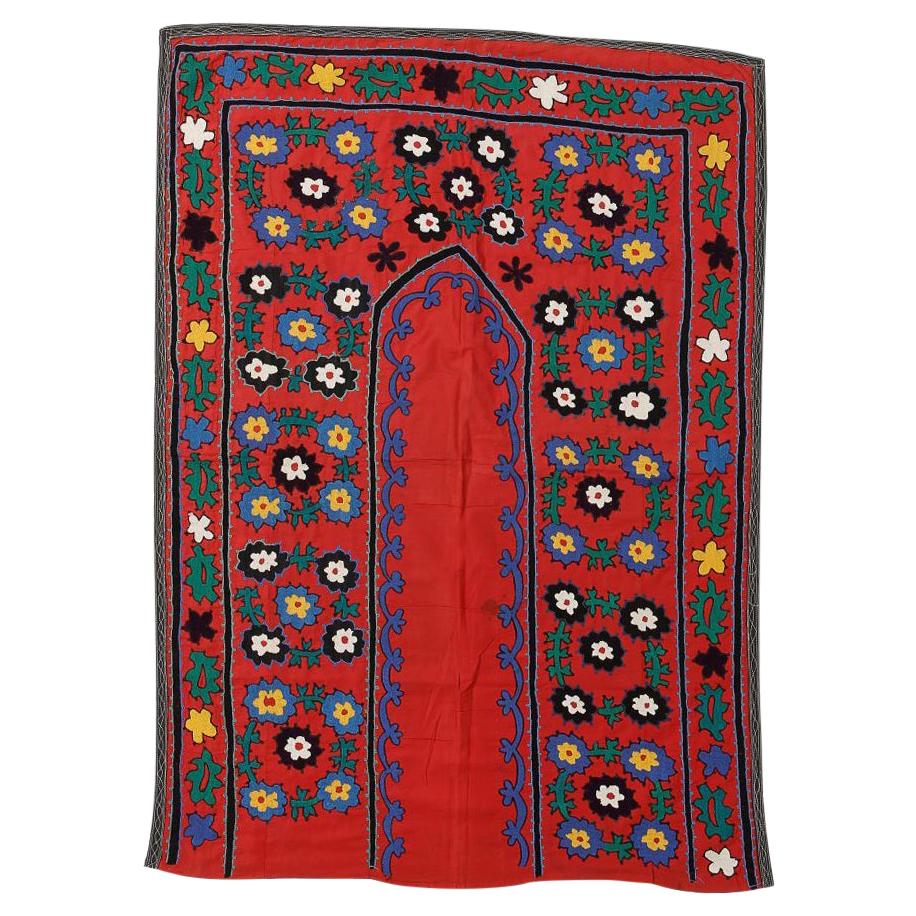 4.6x6.6 Ft Vintage C. Asian Suzani Textile, Embroidered Wall Hanging