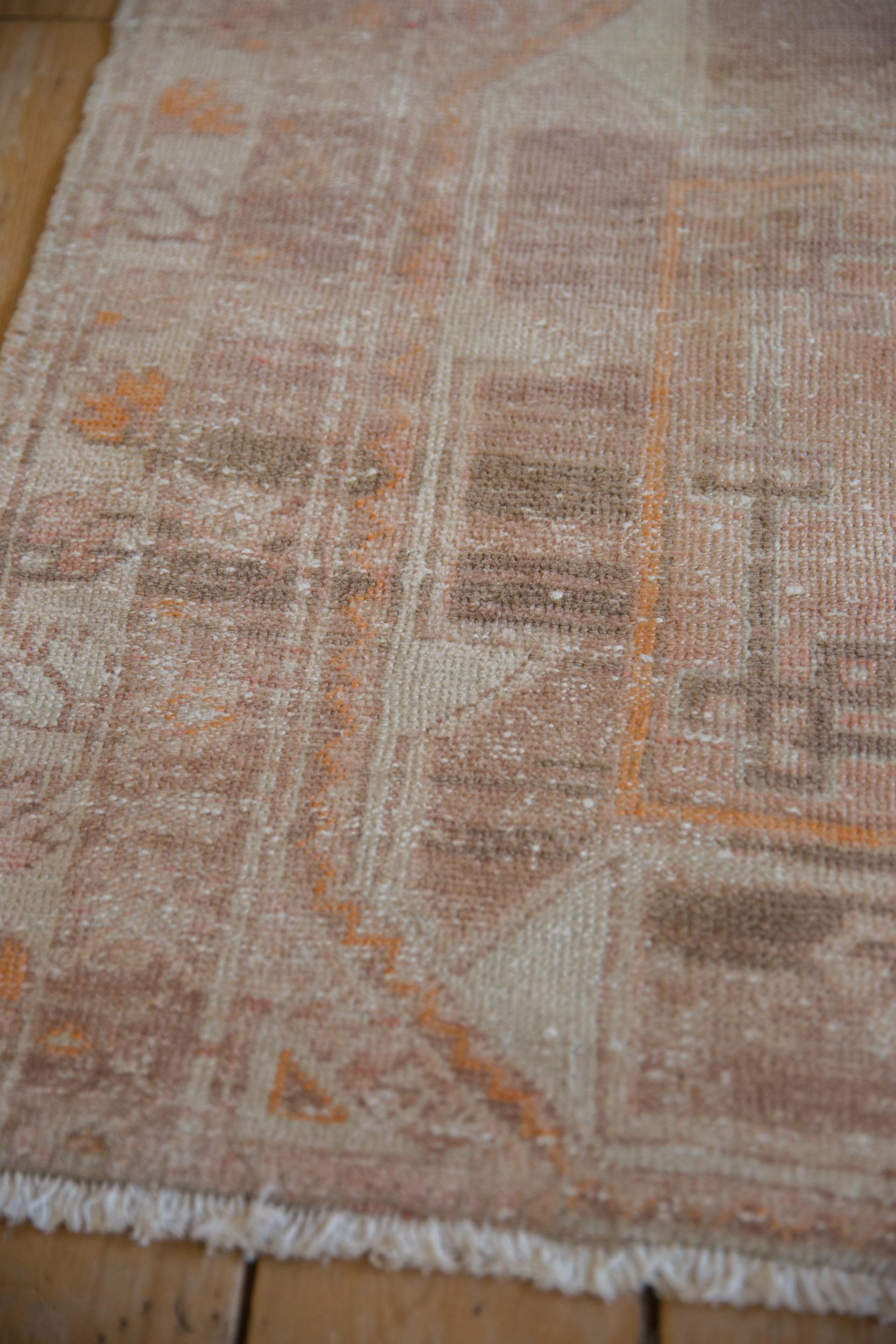 Vintage Distressed Fragment Oushak Rug Runner In Fair Condition For Sale In Katonah, NY