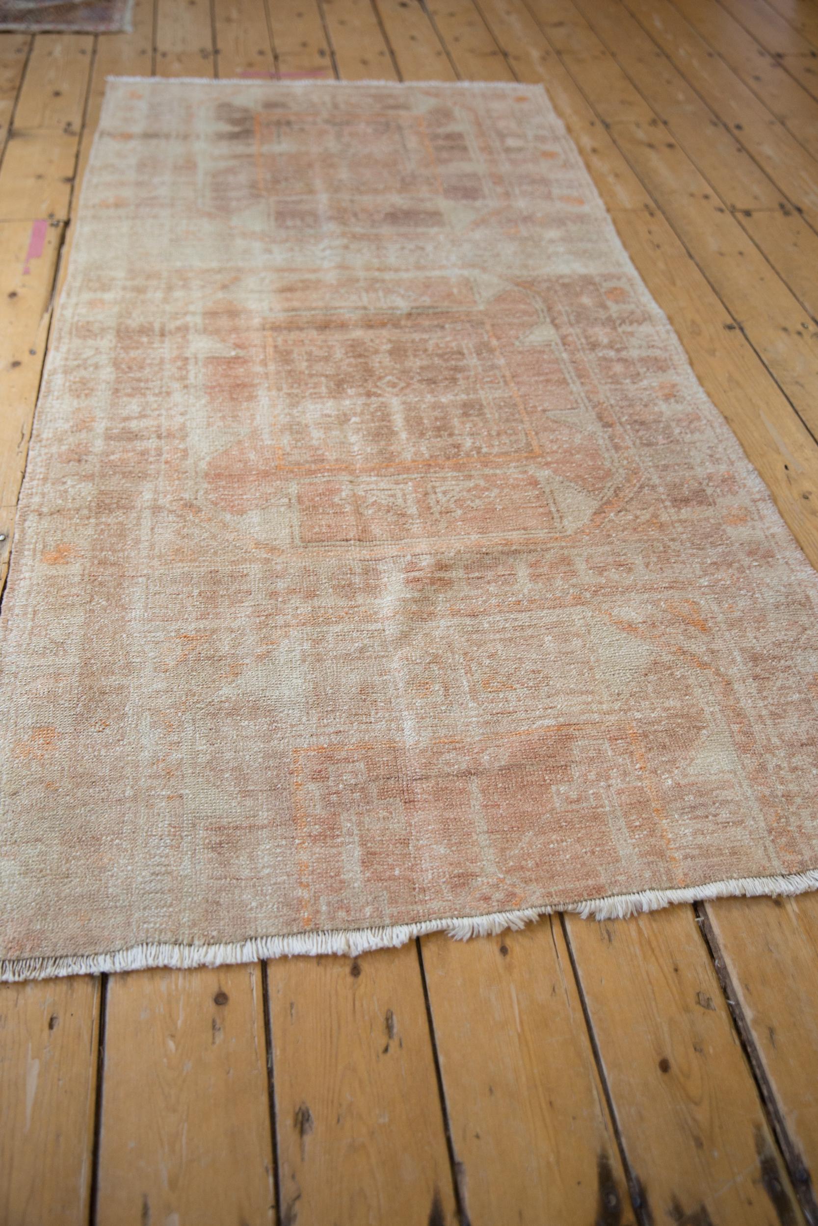 Late 20th Century Vintage Distressed Fragment Oushak Rug Runner For Sale