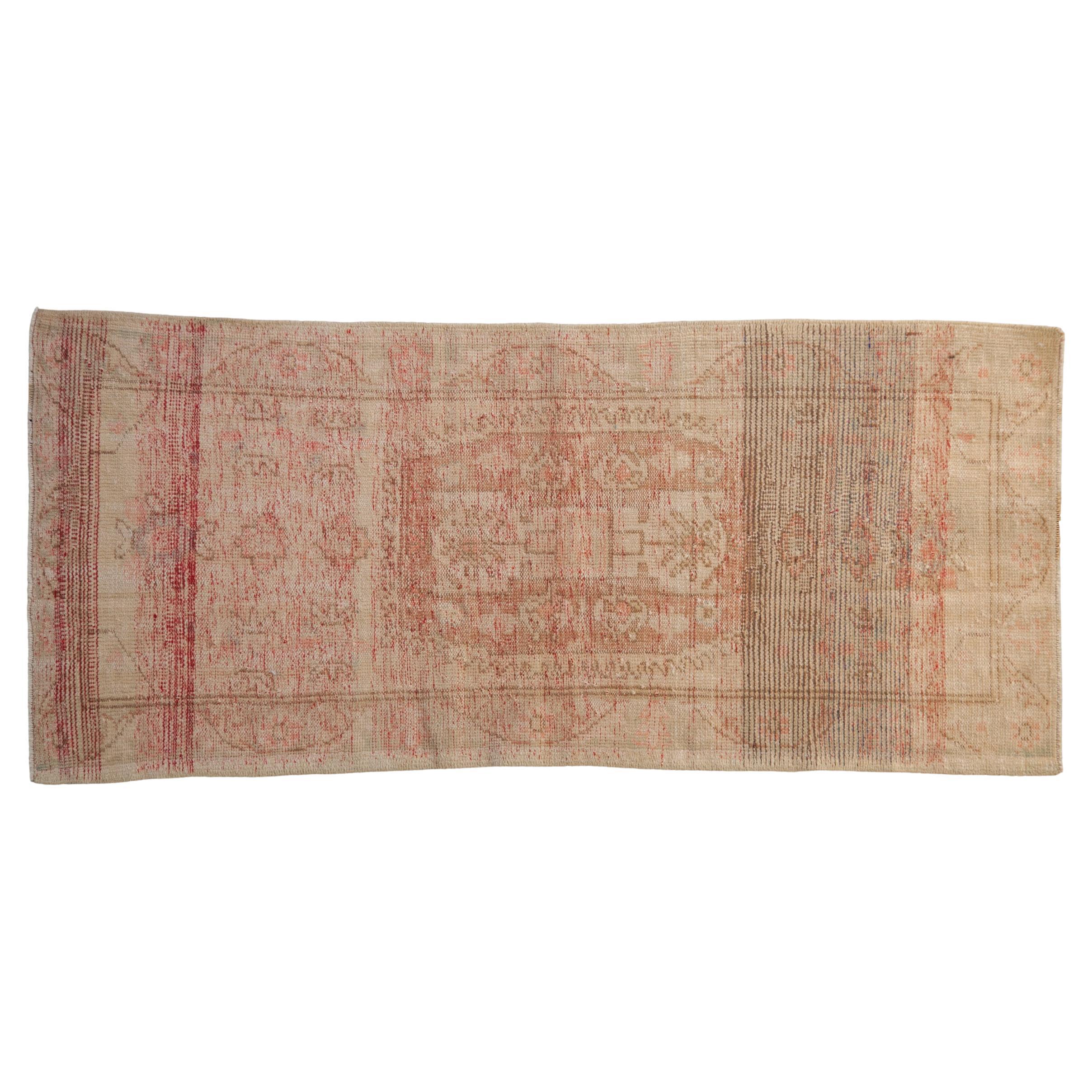 Vintage Distressed Oushak Rug Runner For Sale at 1stDibs