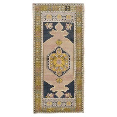 3x6.6 Ft Oriental Wool Rug from Turkey, Vintage Handmade Village Small Carpet