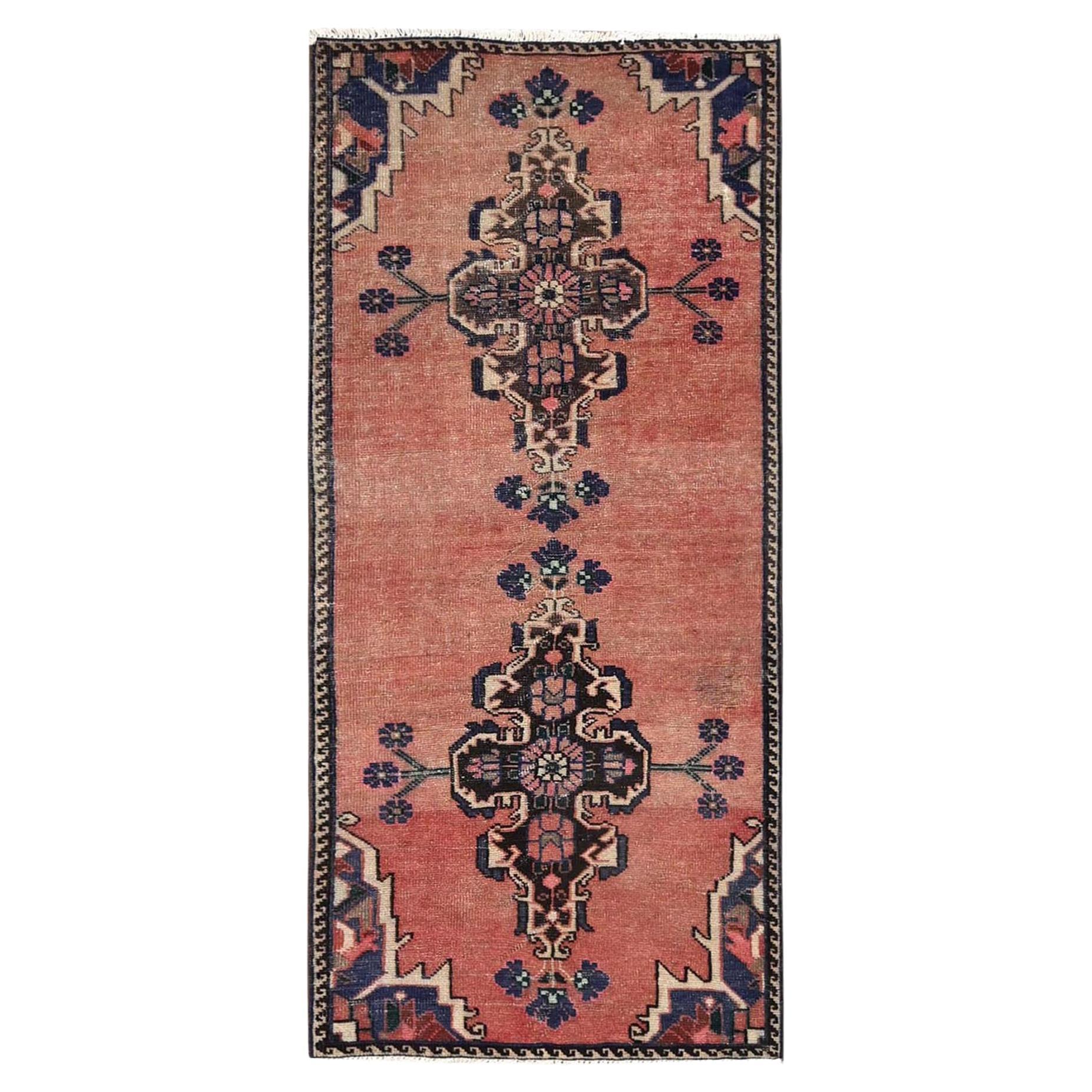 3
x6
8" Brown Vintage Persian Hamadan Open Field Design Hand Knotted Wool Rug