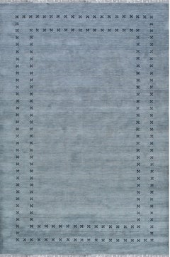 3x7 Jasmine Alluring Gray Solid Open Geometric Modern Handmade Wool Carpet Rug