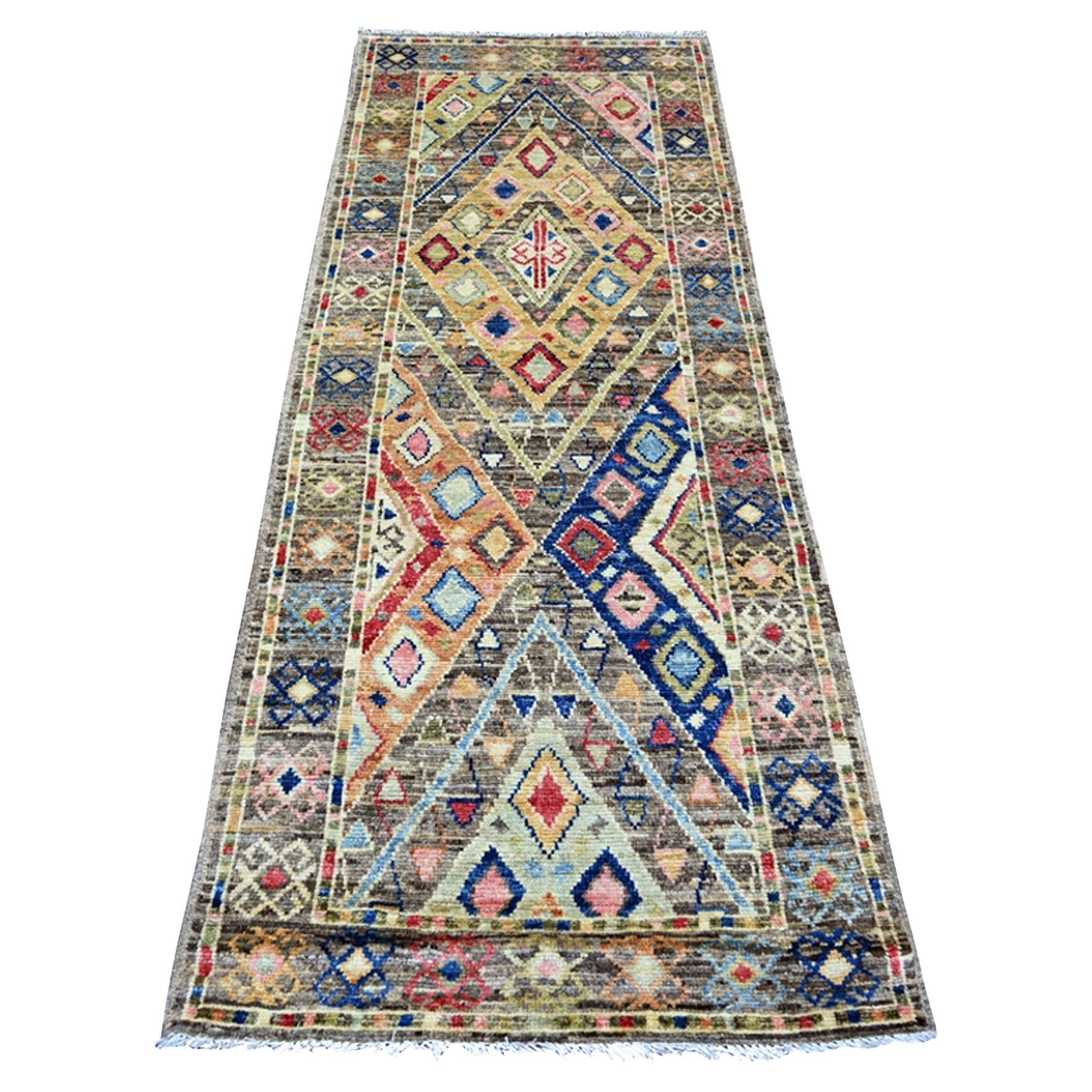 3
x7
10" grau handgeknüpft anatolischen Dorf inspiriert Design Wolle Läufer Teppich