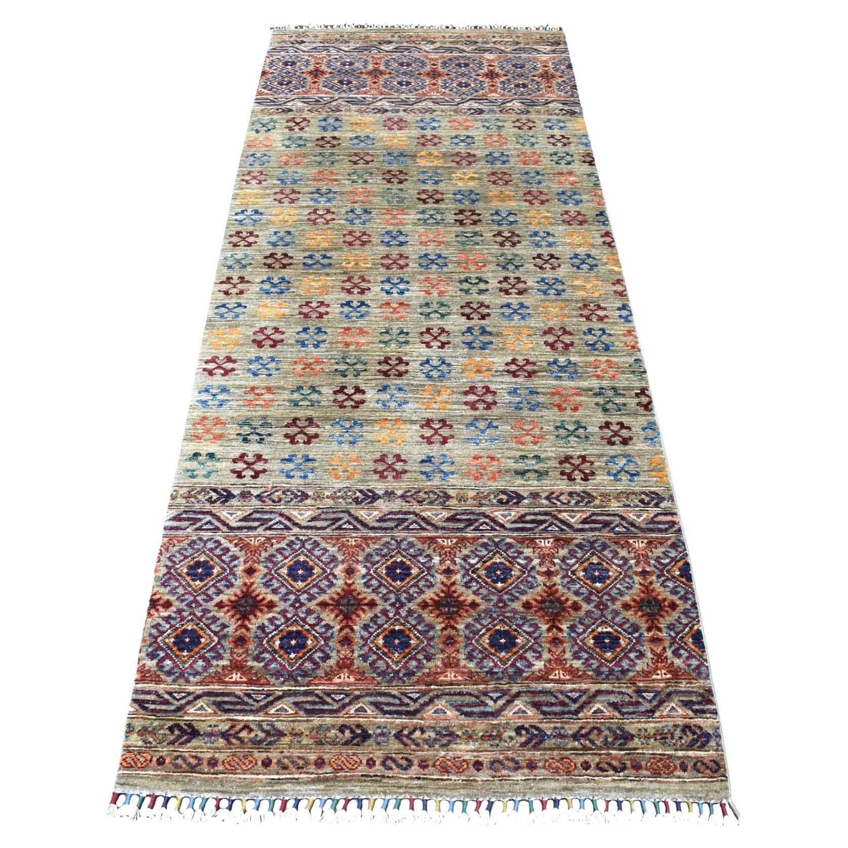 3
x7
7" Gris avec glands colorés Super Kazak Khorjin Design Rugs noués à la main