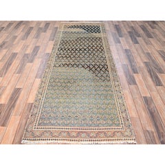 3'x8'6" Sage Green Vintage Northwest Persian Wool Hand Knotted Runner Rugs (Tappeto da corsa in lana persiana annodata a mano)