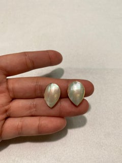 Boucles d'oreilles en or jaune 14 carats avec perles Mabe, 2 pièces