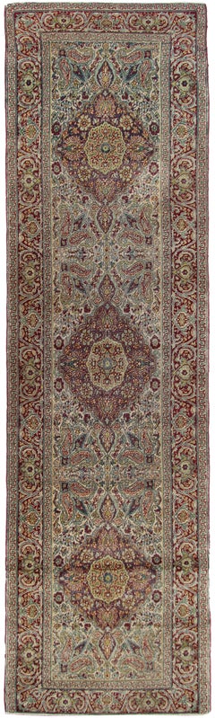 3x9 Antique Turkish Hereke Sivas Runner Rug 74x267 cm c.1880