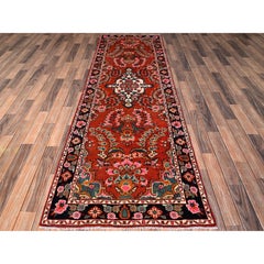 3'x9'4" Red Persian Lilahan with Flower Design Hand Knotted Wool Runner Rug
