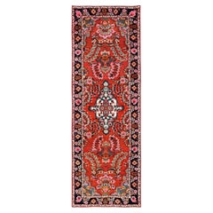 3'x9'4" Red Persian Lilahan with Flower Design Hand Knotted Wool Runner Rug