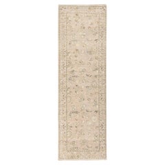 Tapis de course Taupe en laine et soie Rajasthan All Over Design, noué à la main 3
x9
4