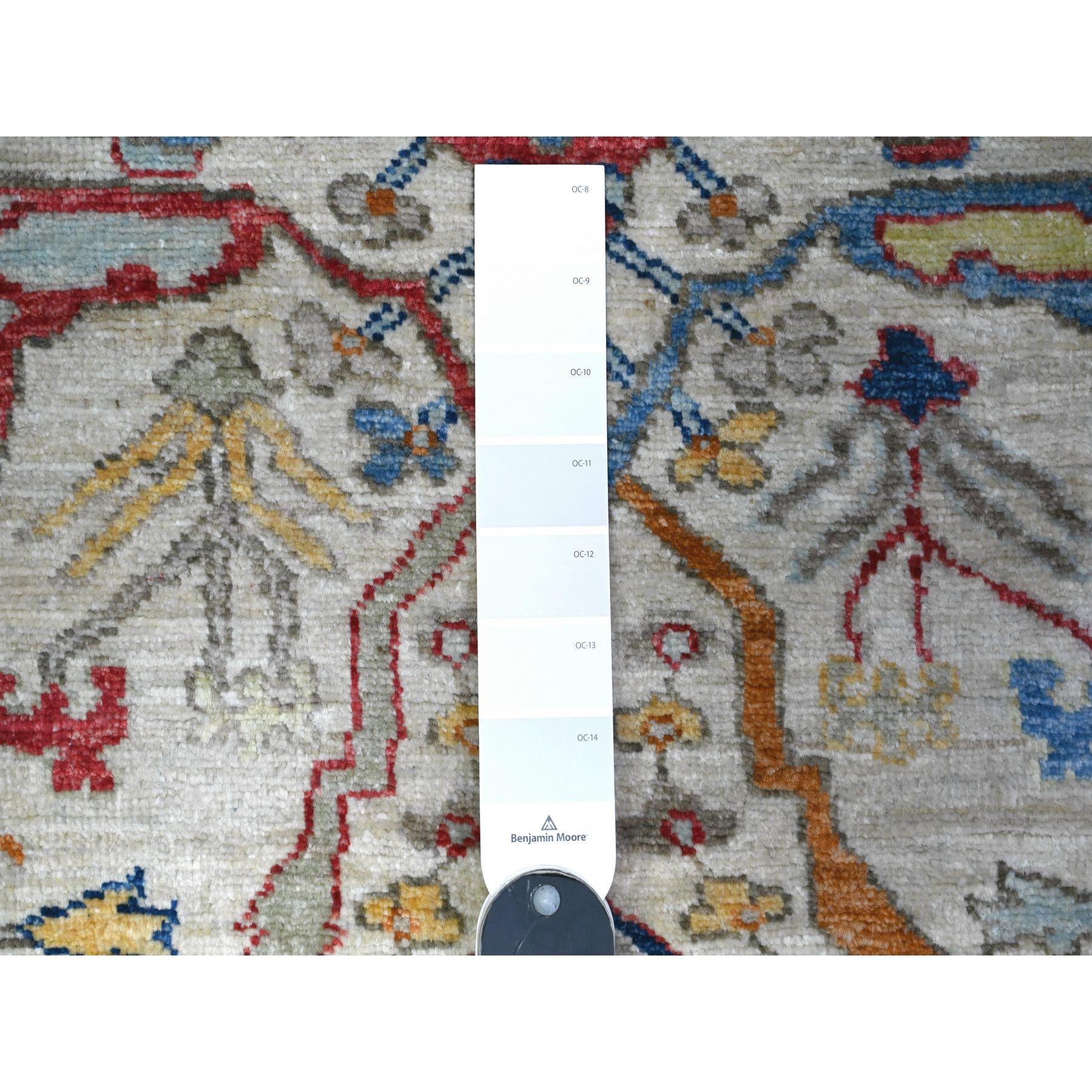 Oushak Tapis de course en laine nouée à la main 3'x9'5
