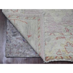 3'x9'6" Pink Anatolian Village Inspired Design Hand Knotted Wool Runner Rug