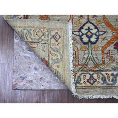 3'x9'8" Gray Peshawar with Bijar Garus Design Hand Knotted All Wool Runner Rug