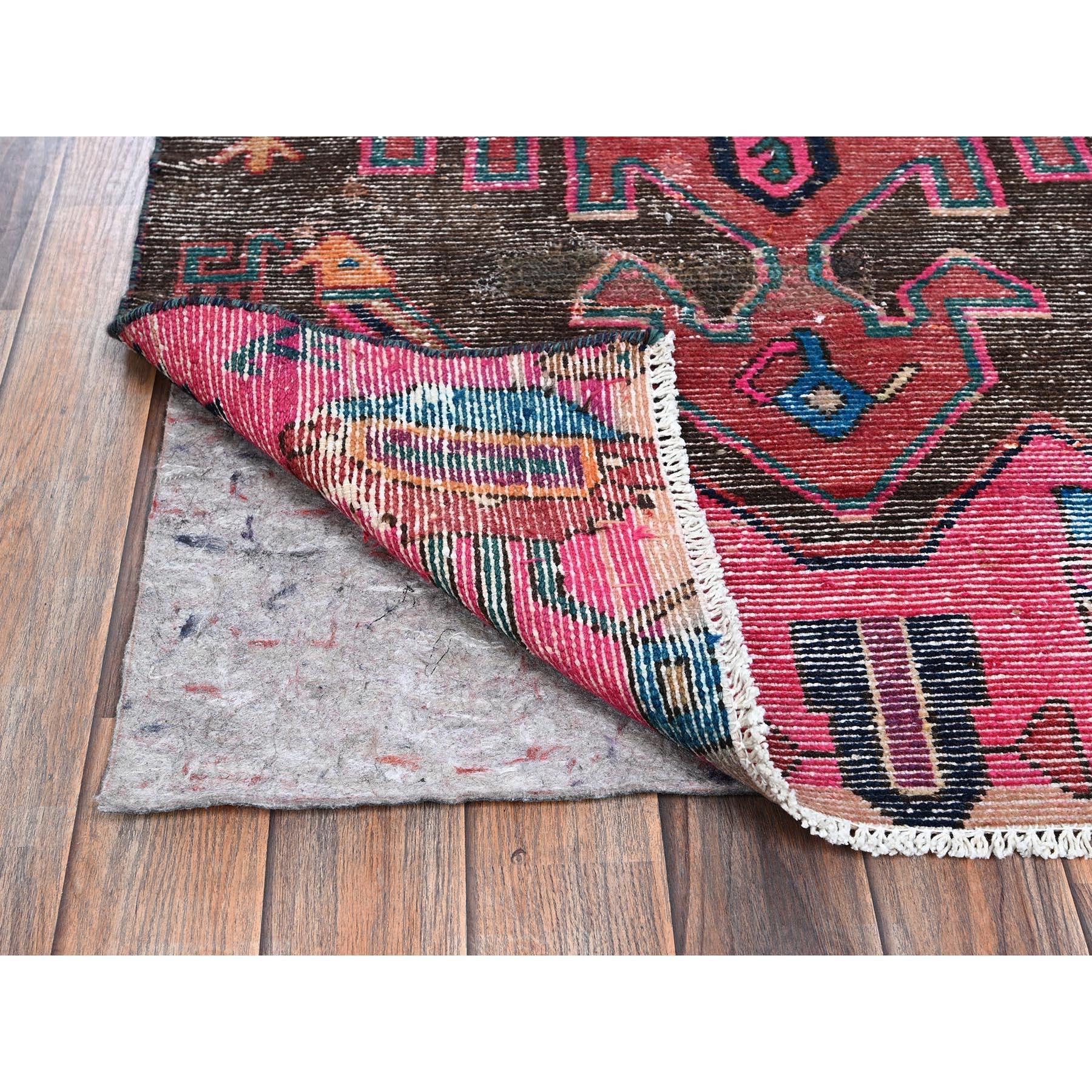 Bohème Tapis de course en laine Hamadan nouée à la main 3'x9'8