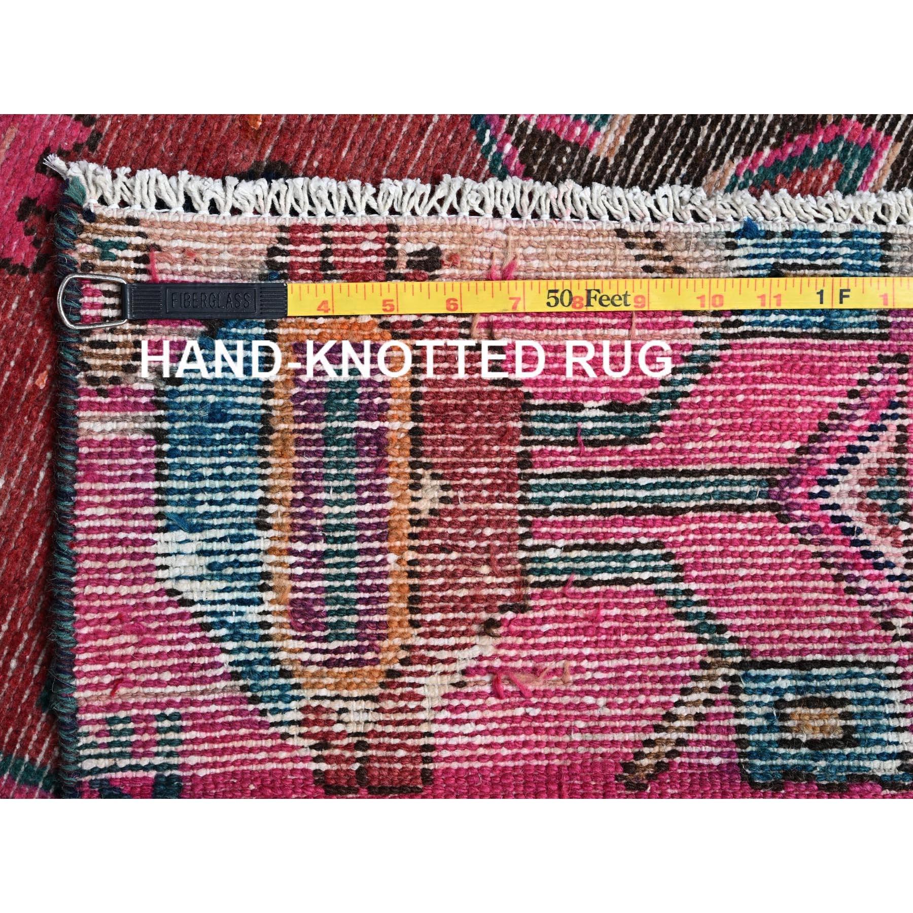 Milieu du XXe siècle Tapis de course en laine Hamadan nouée à la main 3'x9'8