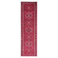 3'x9'8" Pink Vintage Zoroastrian Karajeh Worn Down Hand Knotted Wool Runner Rug