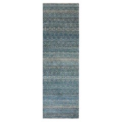 3'x9'9" Blue Kohinoor Herat Repetitive Design Hand Knotsted All Wool Runner Rug (Tapis de course en laine)