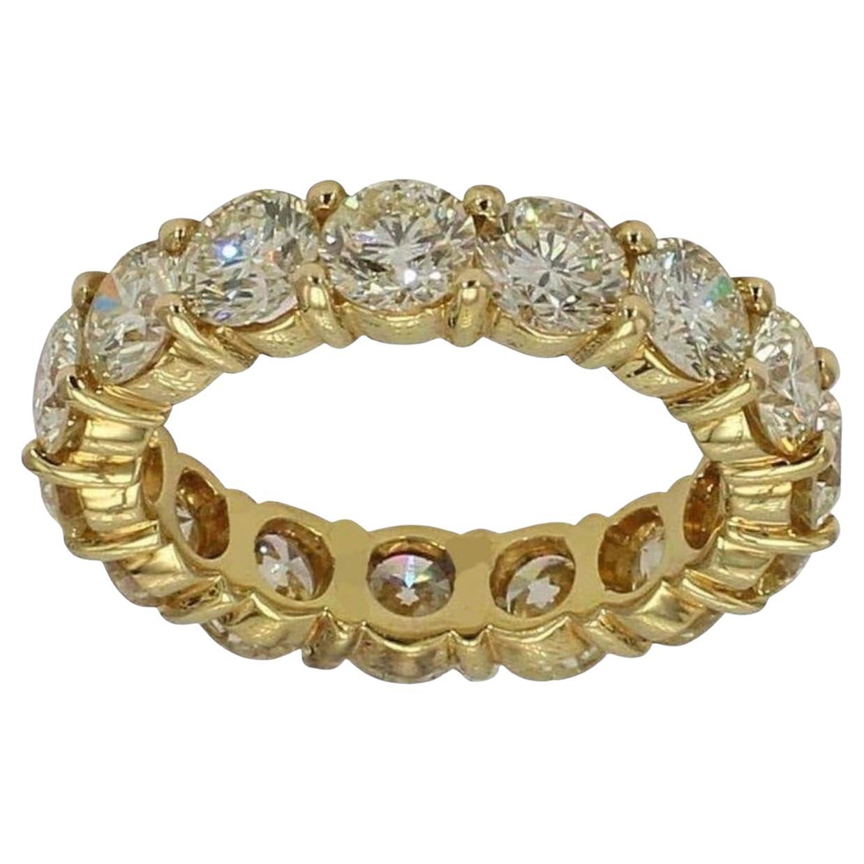 4 1/2 Carat Ct Real Natural Round Diamond Full Eternity Band Ring 14k Gold For Sale