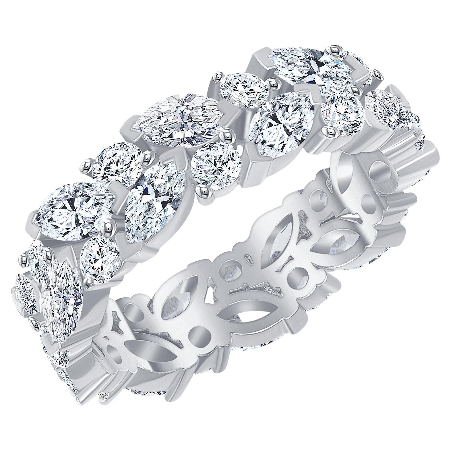 For Sale:  4 1/2 ct. Marquise & Round Diamond Eternity Band H, VS