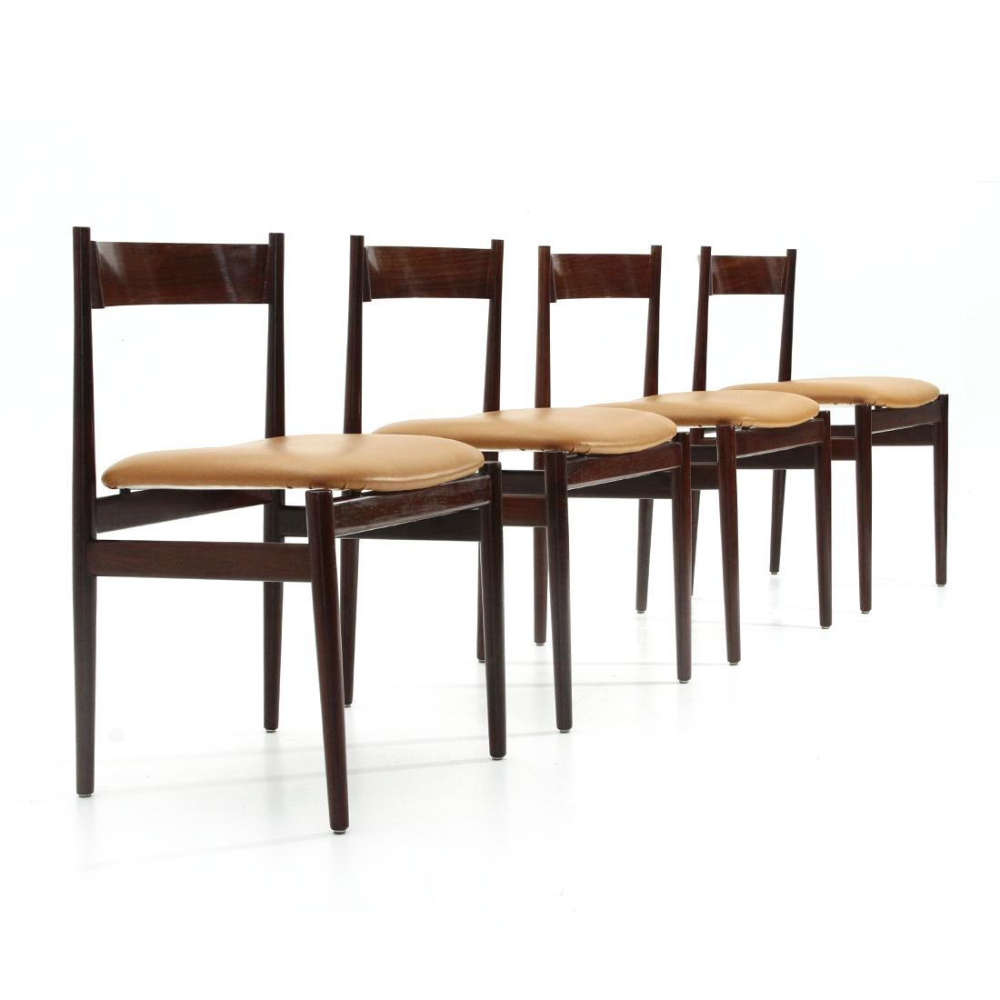 Mid-Century Modern 4 '107' Chairs by Gianfranco Frattini for Cassina, 1960s For Sale