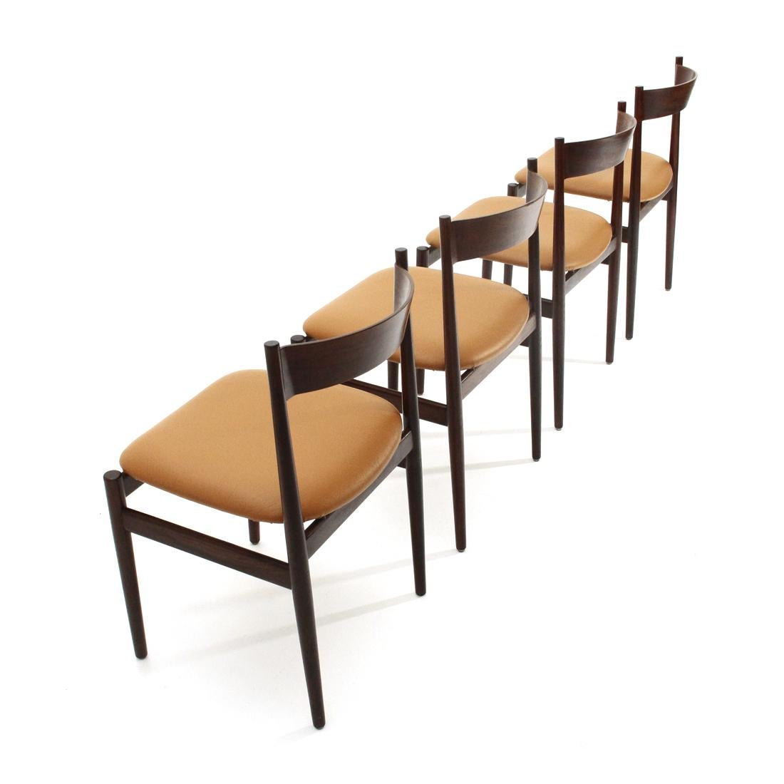 4 '107' Chairs by Gianfranco Frattini for Cassina, 1960s In Good Condition For Sale In Savona, IT