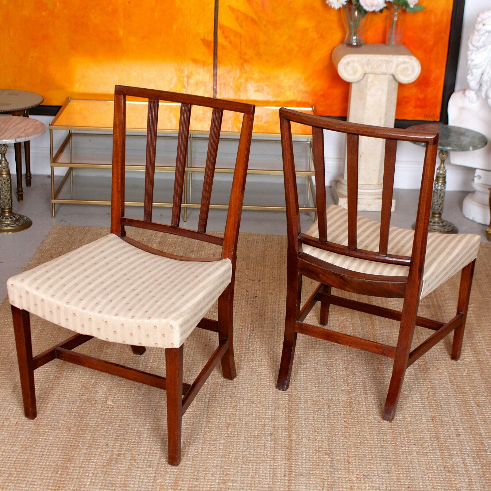 4 18th Century Georgian Dining Chairs Mahogany For Sale 5