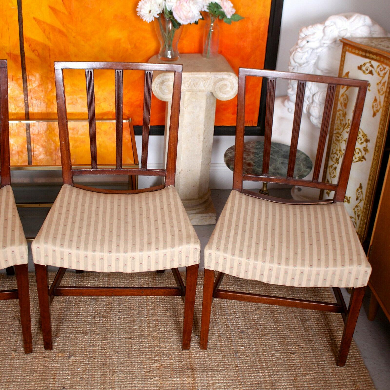 4 18th Century Georgian Dining Chairs Mahogany For Sale 3