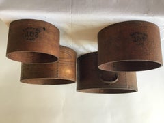 4 19th Century EB Frye and Sons Wood Grain Measuring Containers