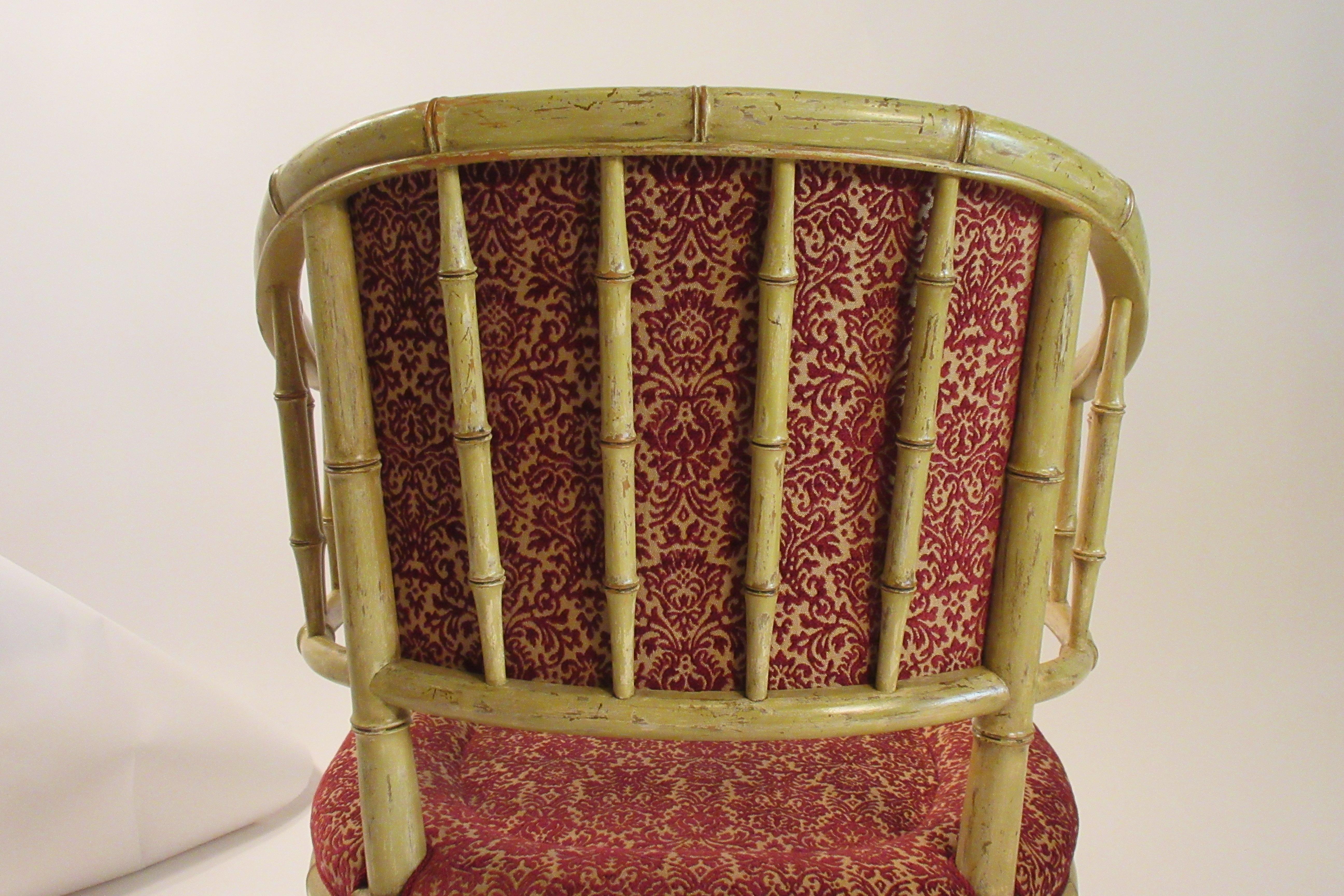 4 1960s Faux Bamboo Tub Chairs For Sale 5