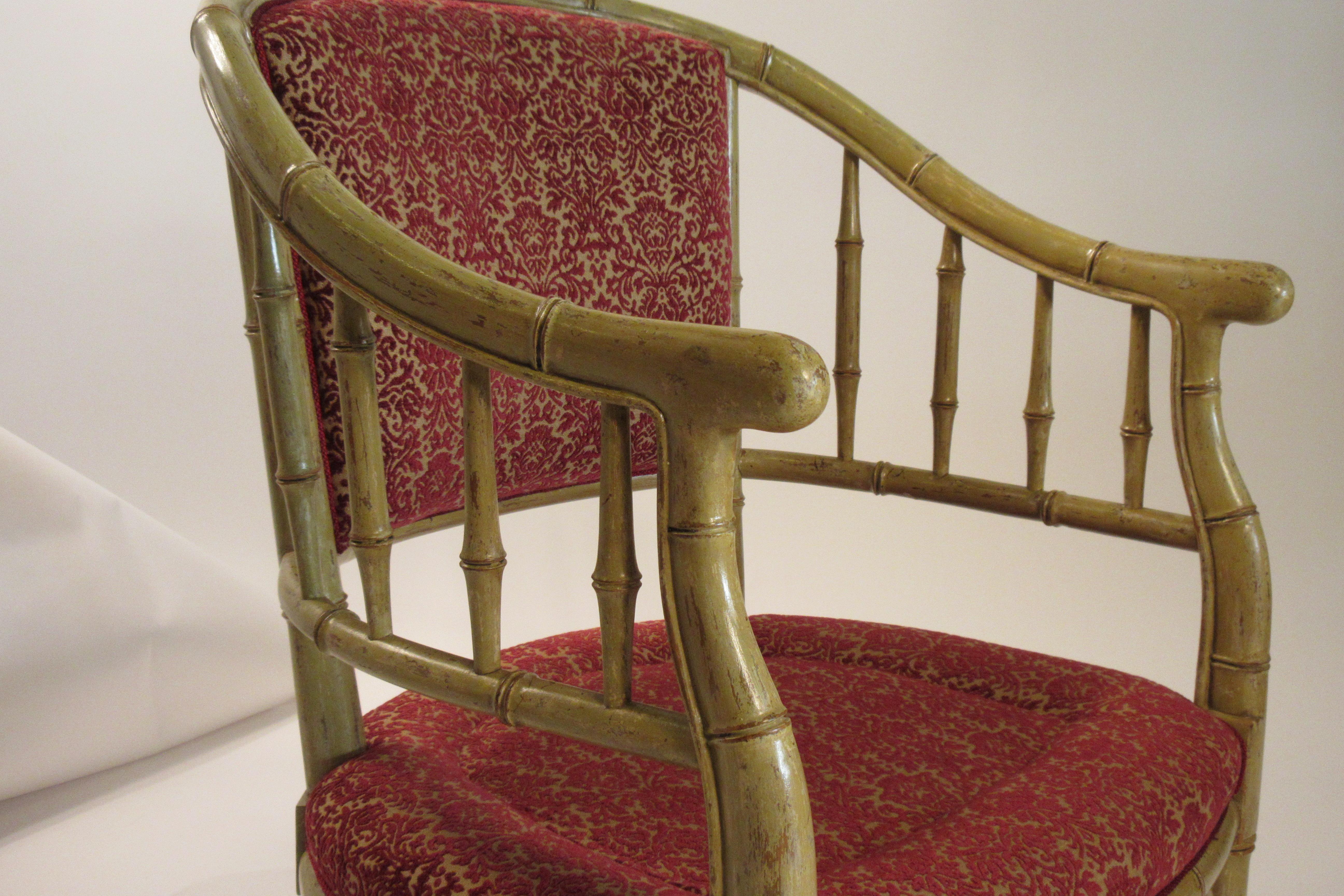 4 1960s Faux Bamboo Tub Chairs In Good Condition For Sale In Tarrytown, NY